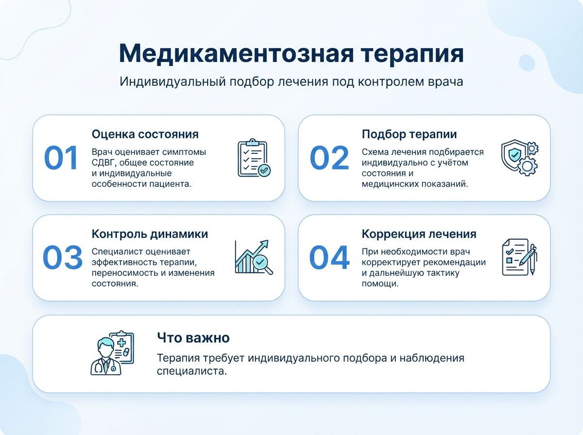 Лечение СДВГ в Сарапуле у детей и взрослыхинфографика